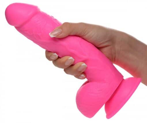 Pop Peckers - 8.25 Inch Dildo with Balls - Pink - Image 3