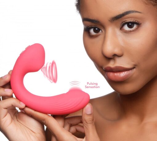 Inmi Shegasm Joy-Pulse Flexible Suction Rechargeable Silicone G-Spot Vibrator - Red - Image 3