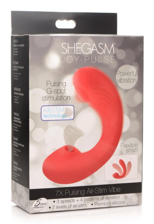 Inmi Shegasm Joy-Pulse Flexible Suction Rechargeable Silicone G-Spot Vibrator - Red