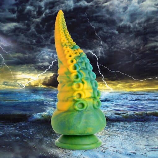 Creature Cocks Monstropus Tentacled Monster Silicone Dildo - Green/Yellow/Blue - Image 5