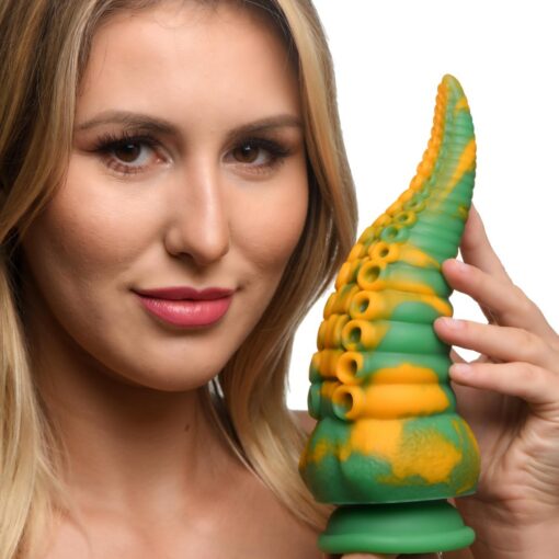 Creature Cocks Monstropus Tentacled Monster Silicone Dildo - Green/Yellow/Blue - Image 6