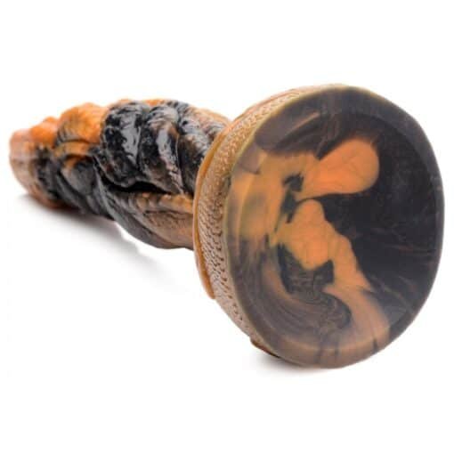 Creature Cocks Ravager Rippled Tentacled Monster Silicone Dildo - Red/Orange/Brown - Image 3