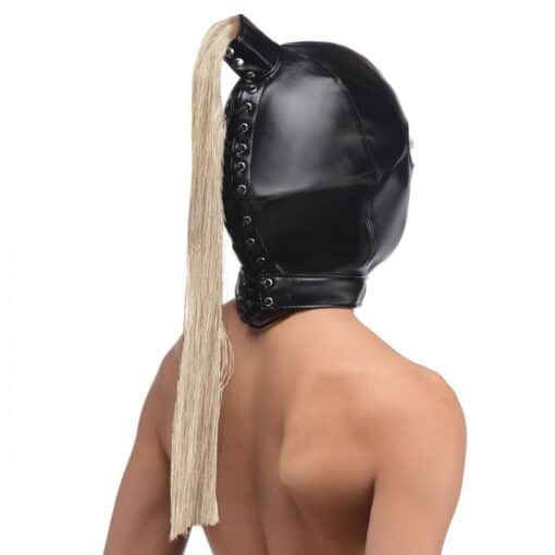 Strict Ponytail Bondage Hood - Blond - Image 5