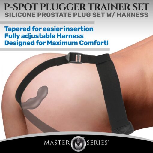 Master Series P-Spot Plugger Trainer Silicone Anal Set (3 Piece) - Black - Image 7