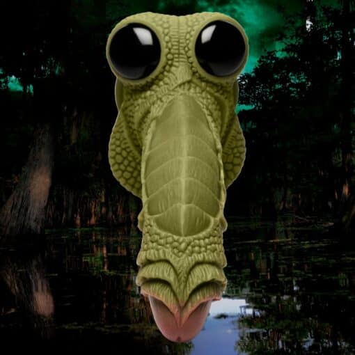 Creature Cocks Swamp Monster Scaly Silicone Dildo - Green/Black - Image 2