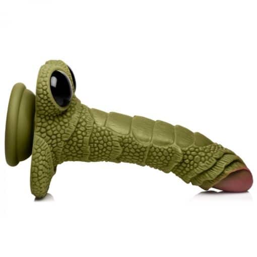 Creature Cocks Swamp Monster Scaly Silicone Dildo - Green/Black - Image 3