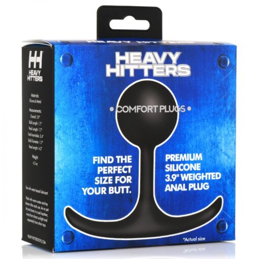 Heavy Hitters Medium Comfort Plugs Premium Silicone Weighted Round 3.9in - Black