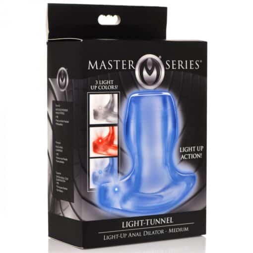 Master Series Light-Tunnel Light-Up Anal Dilator - Medium - Clear