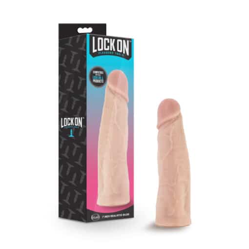 Vac u Lock On Realistic Dildo 7" Vanilla