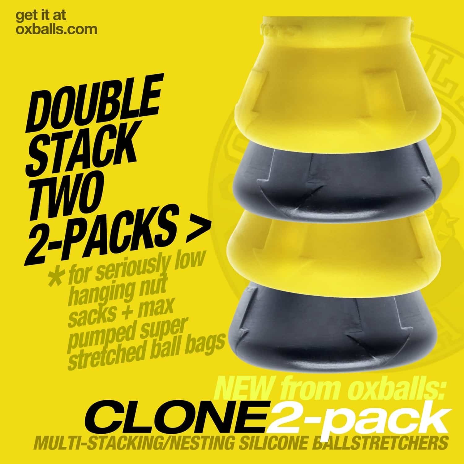 Ox - balls Clone Duo Silicone Ballstretcher (2 pack) - Red/Black - Image 4