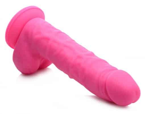 Lollicock Silicone Dildo with Balls 7in - Cherry - Image 3