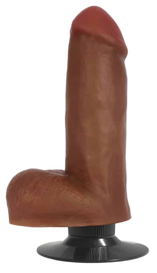 Jock Bareskin Realistic Vibrating Dong With Balls 6in - Latte - Image 2