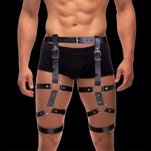 Men's Adjustable Waist & Leg Harness Vegan Leather - Fabian Nr 28