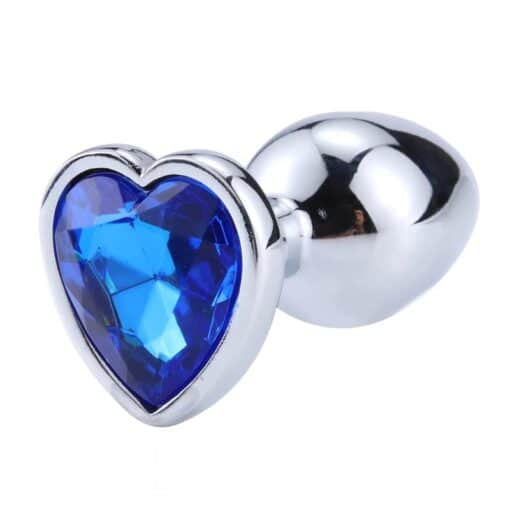 Vibes of Love - Large Heart shaped Anal Plug - Blue