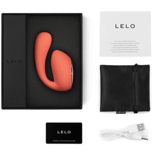 Lelo Ida Wave App Compatible Rechargeable Dual Stimulating Vibrator - Coral Red - Image 3