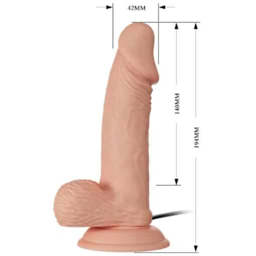 Baile Zebulon Realistic & Flexable Vibrating Dildo 19.4 CM - Flesh - Image 2