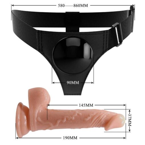 Pretty love - Universal Brief Harness With Dildo Kevin 19cm - Flesh - Image 2