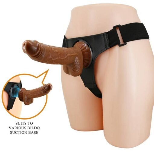 Pretty love - Universal Brief Harness With Dildo Micheal 20cm - Brown - Image 4