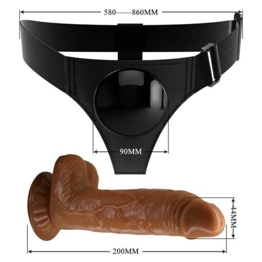 Pretty love - Universal Brief Harness With Dildo Micheal 20cm - Brown - Image 7