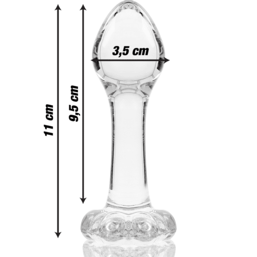 Borosilicate Glass Anal Plug 11 x 3.5 cm - Model 2 Clear - Image 3