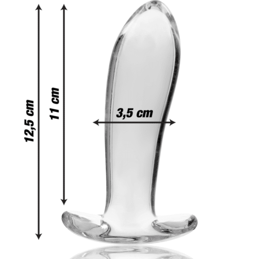 Borosilicate Glass Anal Plug 12.5 x 3.5 cm - Model 5 Clear - Image 2