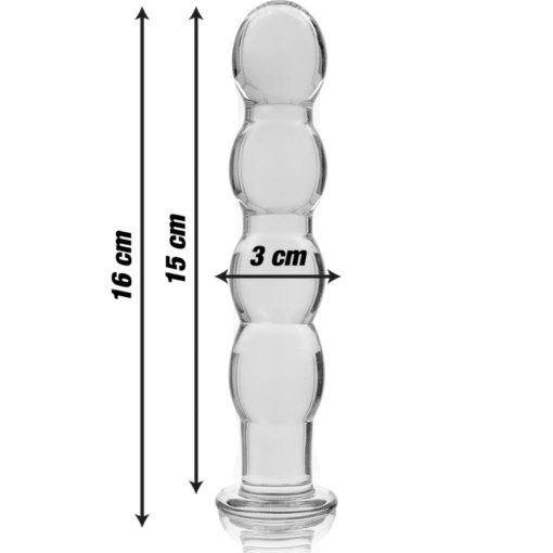 Borosilicate Glass Dildo 16.5 x 3.5 cm - Model 10 Clear - Image 2