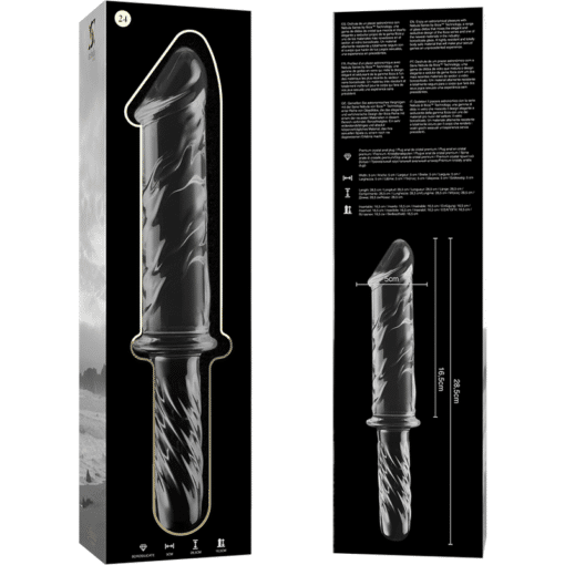 Borosilicate Glass Dildo 28.5 x 5 cm - Model 24 Clear - Image 3