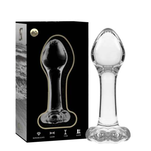 Borosilicate Glass Anal Plug 11 x 3.5 cm - Model 2 Clear