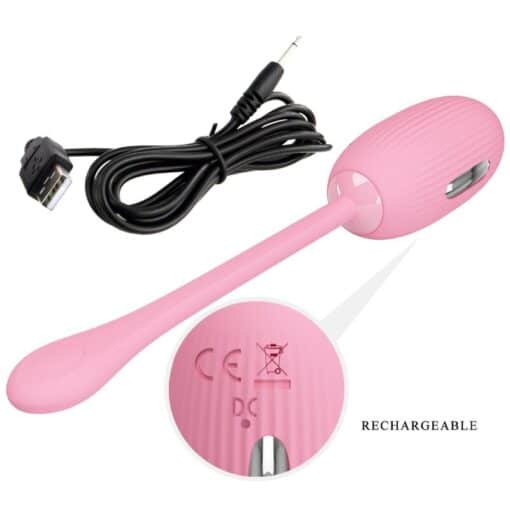 Pretty Love - Doreen App Controlled Electroshock Vibrating Egg - Pink - Image 3