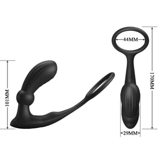 Pretty Love - Warren Anal Ring & Vibrator Black - Image 4