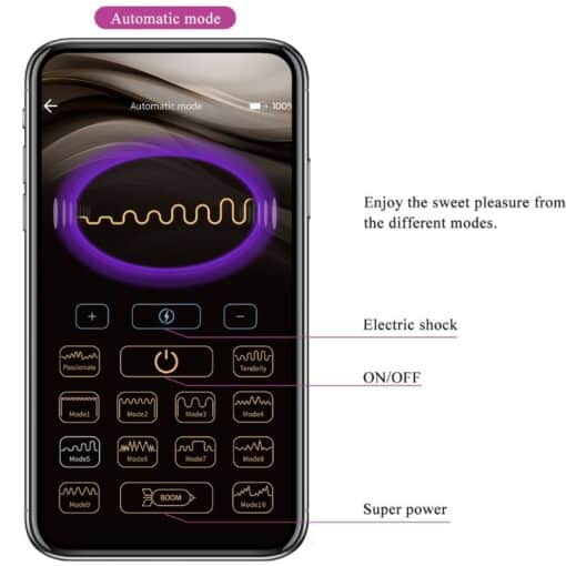 Pretty Love - Jefferson App Controlled Electroshock Anal Plug - Purple - Image 10