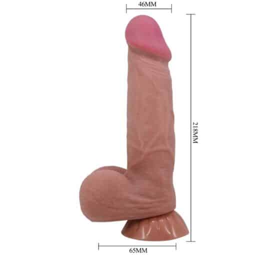 Baile Sliding Skin Series Realistic Dildo with Suction cup Brown 20.6CM - Image 3