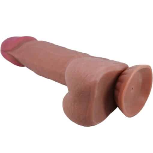 Baile Sliding Skin Series Realistic Dildo with Suction cup Brown 20.6CM - Image 4