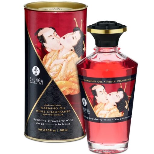 Shunga - Heat Effect Massage Oil 100 ml - Strawberry and cava