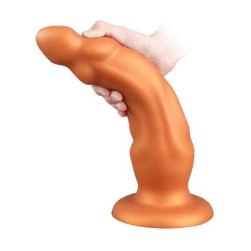 Squeezable Silicone Dildo Magnimus M 26 x 6.5cm - Golden - Image 2