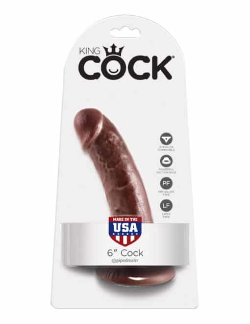 King Cock 6" Cock Brown