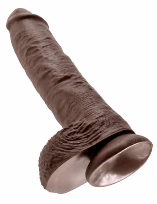 King Cock 10" Cock with Balls - Brown - Image 3