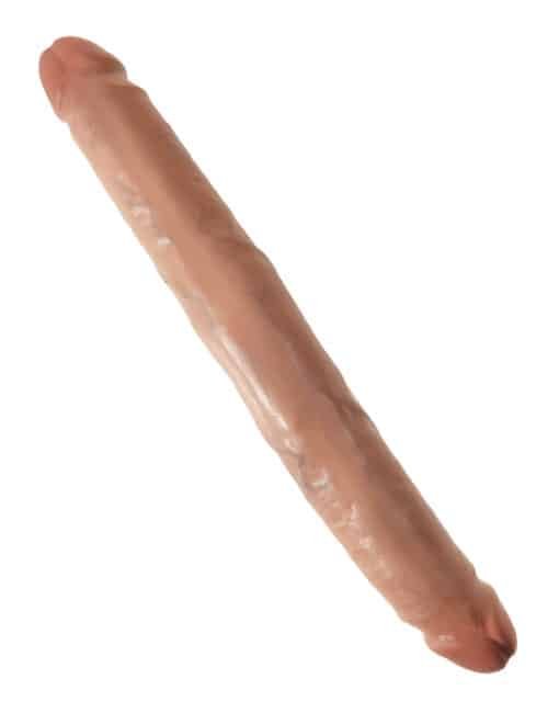 King Cock  12" Slim Double Dildo Tan - Image 2