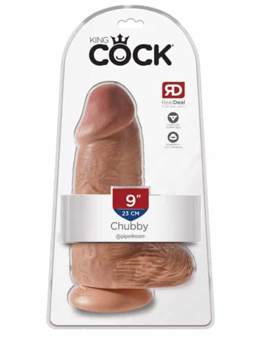 King Cock Chubby Realistic Dildo With Balls Tan 9 Inch