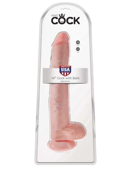 King Cock 14" Cock with Balls Flesh