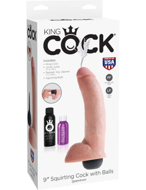 King Cock 9" Squirting Cock w/ Balls