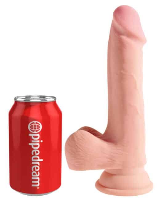 King Cock Plus 7.5" Triple Density Cock with Balls - Flesh - Image 2