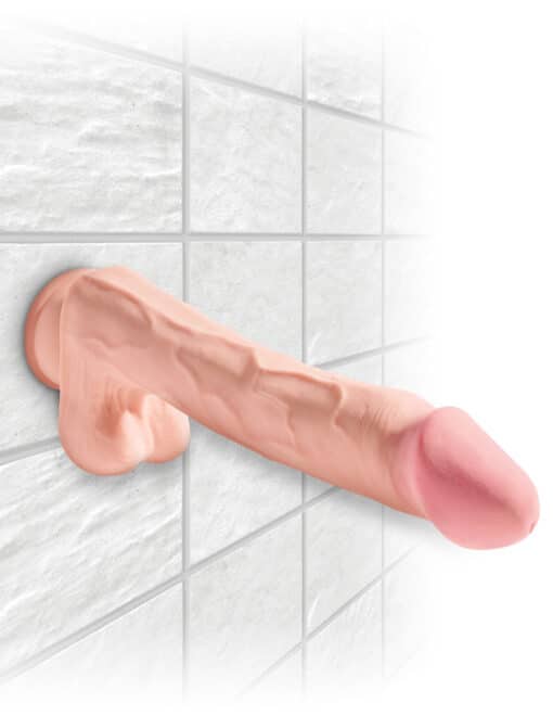 King Cock Plus 12" Triple Density Cock with Balls - Flesh - Image 5