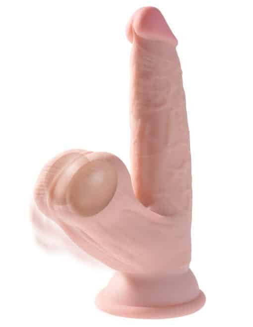King Cock Plus 7" Triple Density Cock With Swinging Balls - Light - Image 2