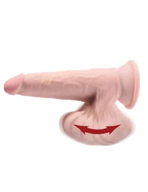 King Cock Plus 7" Triple Density Cock With Swinging Balls - Light - Image 4