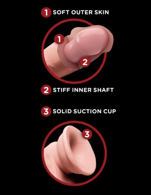 King Cock Plus 7" Triple Density Cock With Swinging Balls - Light - Image 5