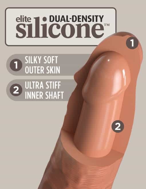 King Cock Elite 8" Silicone Dual Density Cock - Tan - Image 5
