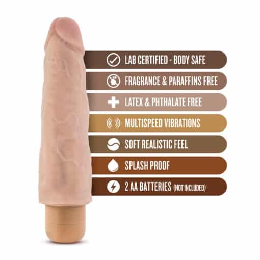 Dr. Skin - Cock Vibe 14 - 8 Inch Vibrating Cock - Beige - Image 3