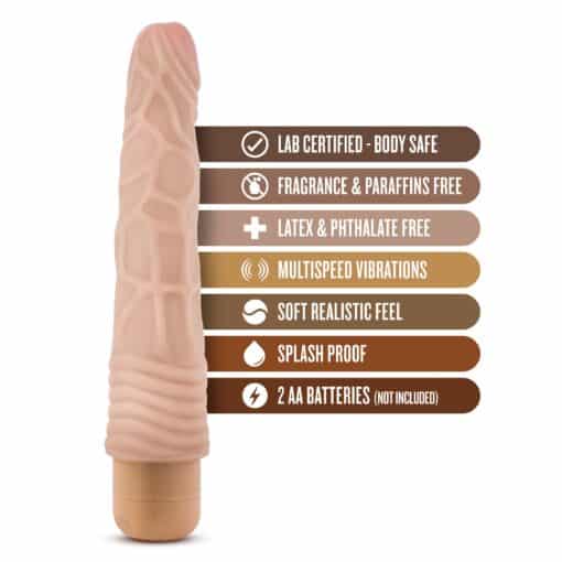 Dr. Skin - Cock Vibe 7 - 8.5 Inch Vibrating Cock - Beige - Image 2