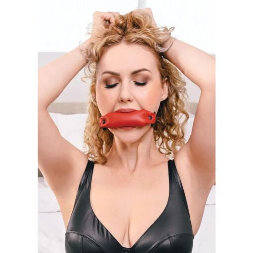 Sportsheets Saffron Soft Bit Gag - Red/Black - Image 3